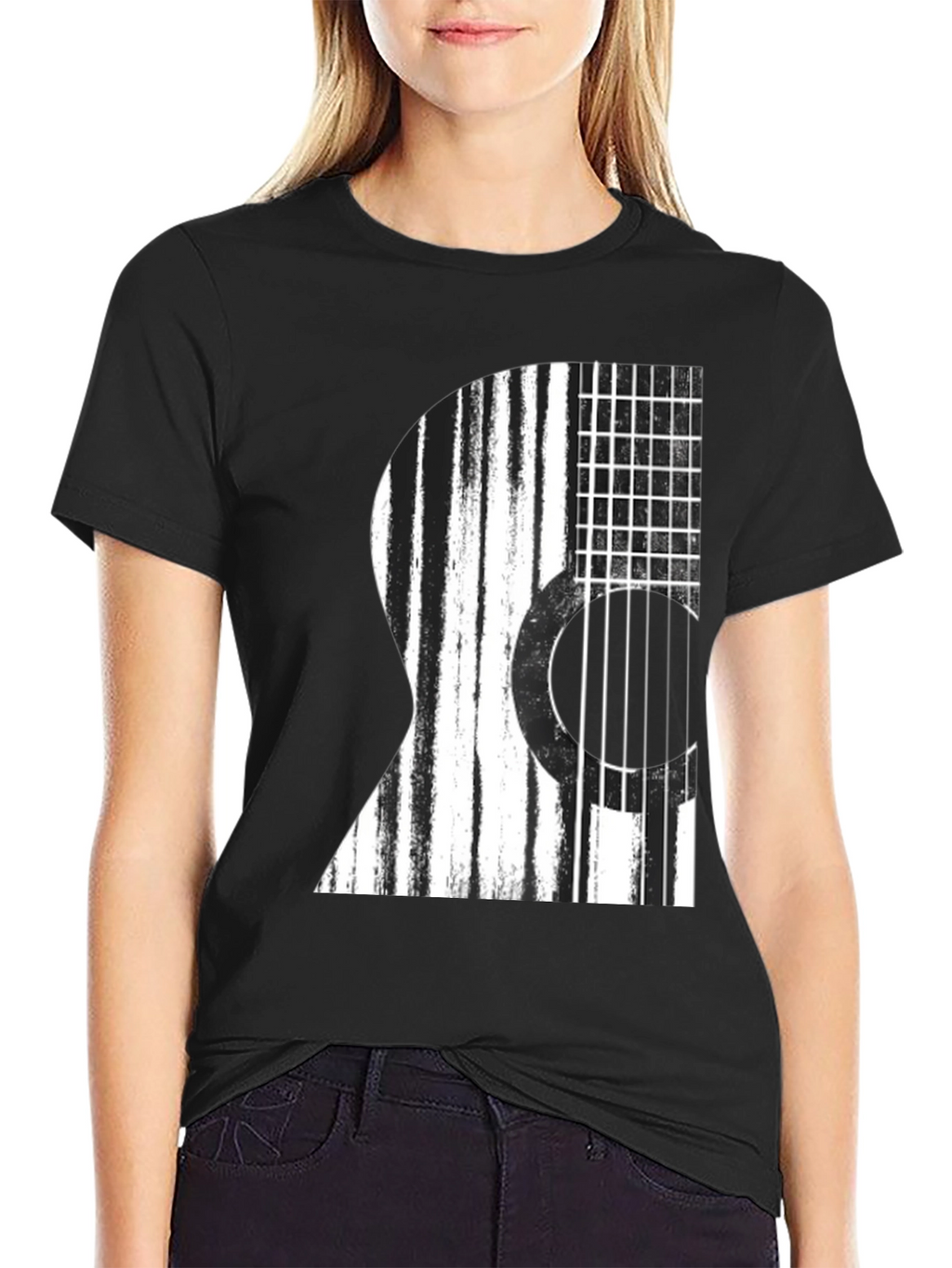 Guitar Graphic Black T-Shirt