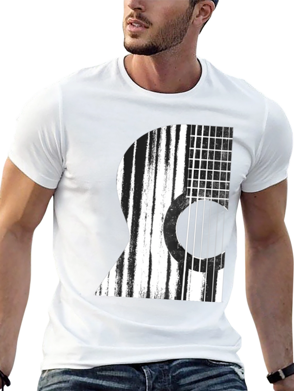 Guitar Graphic Black T-Shirt