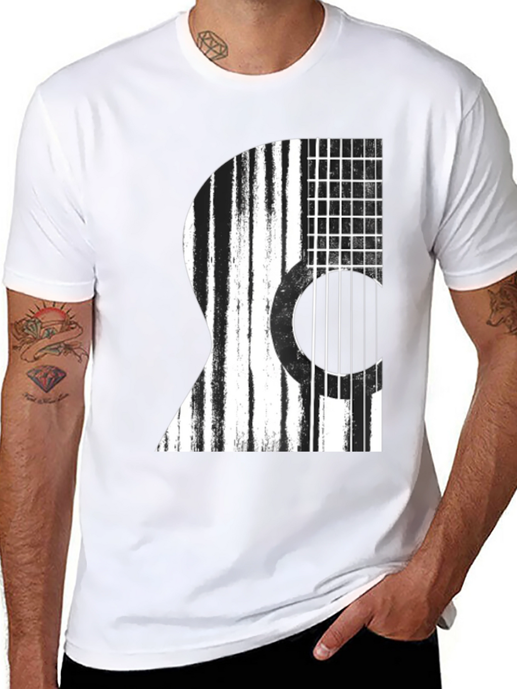 Guitar Graphic Black T-Shirt