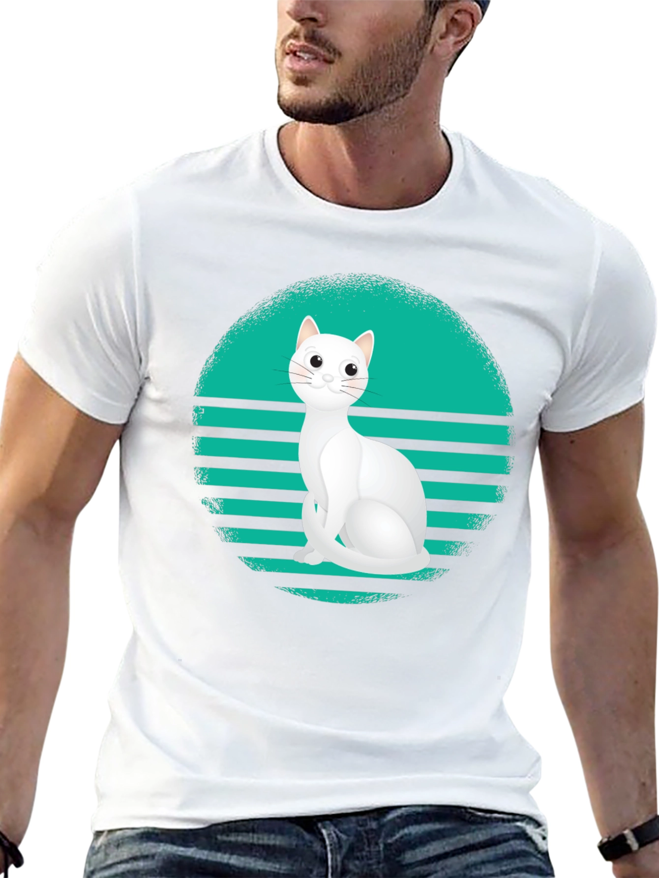 Cool Cat Retro T-Shirt - Black