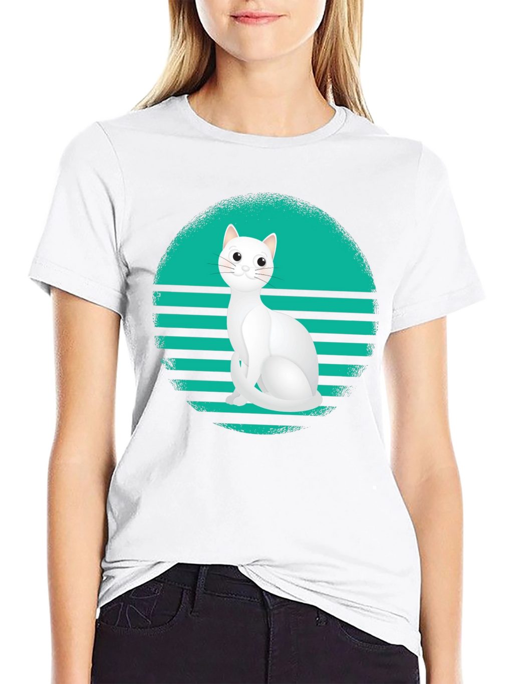 Cool Cat Retro T-Shirt - Black