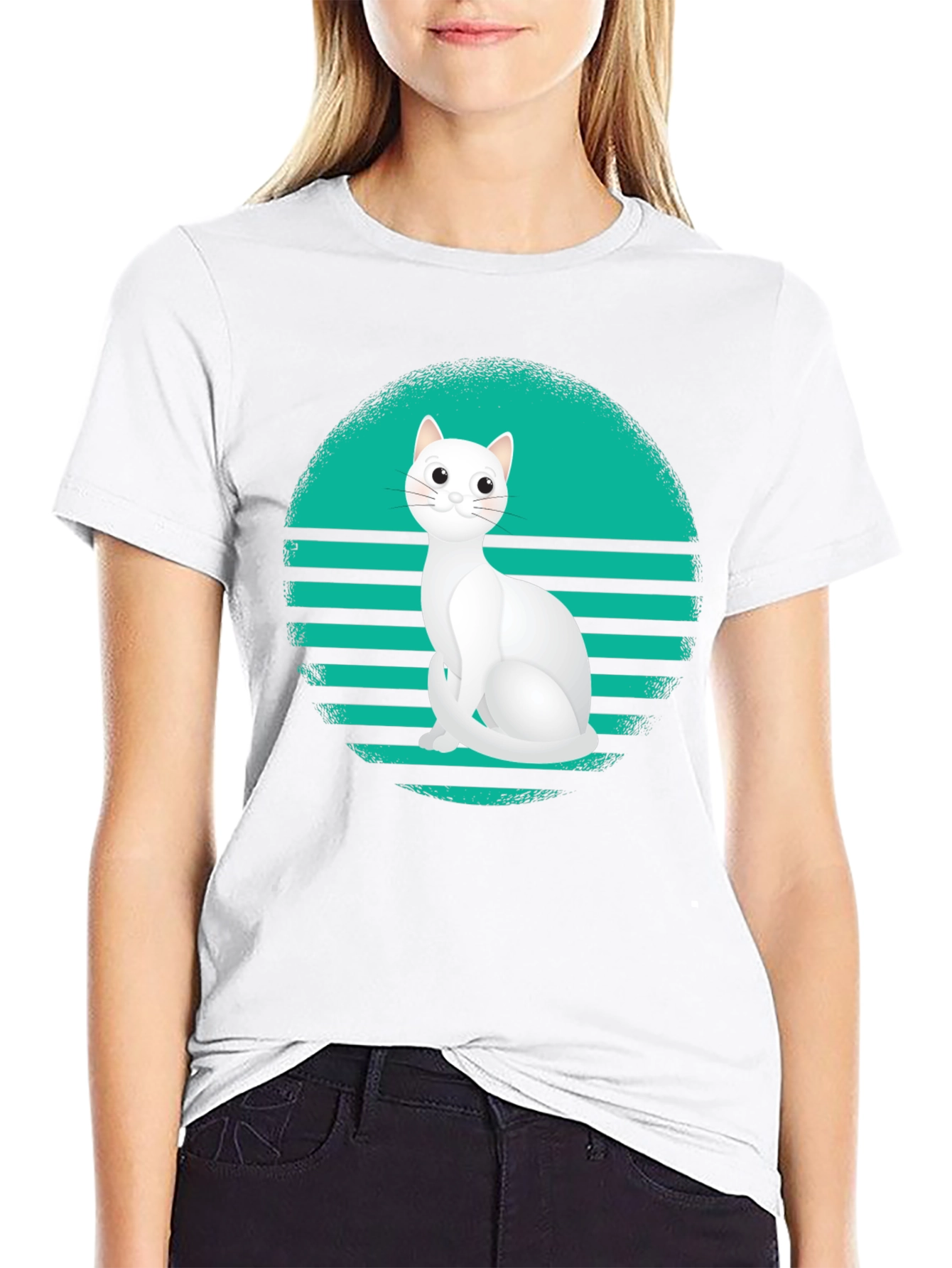 Cool Cat Retro T-Shirt - Black