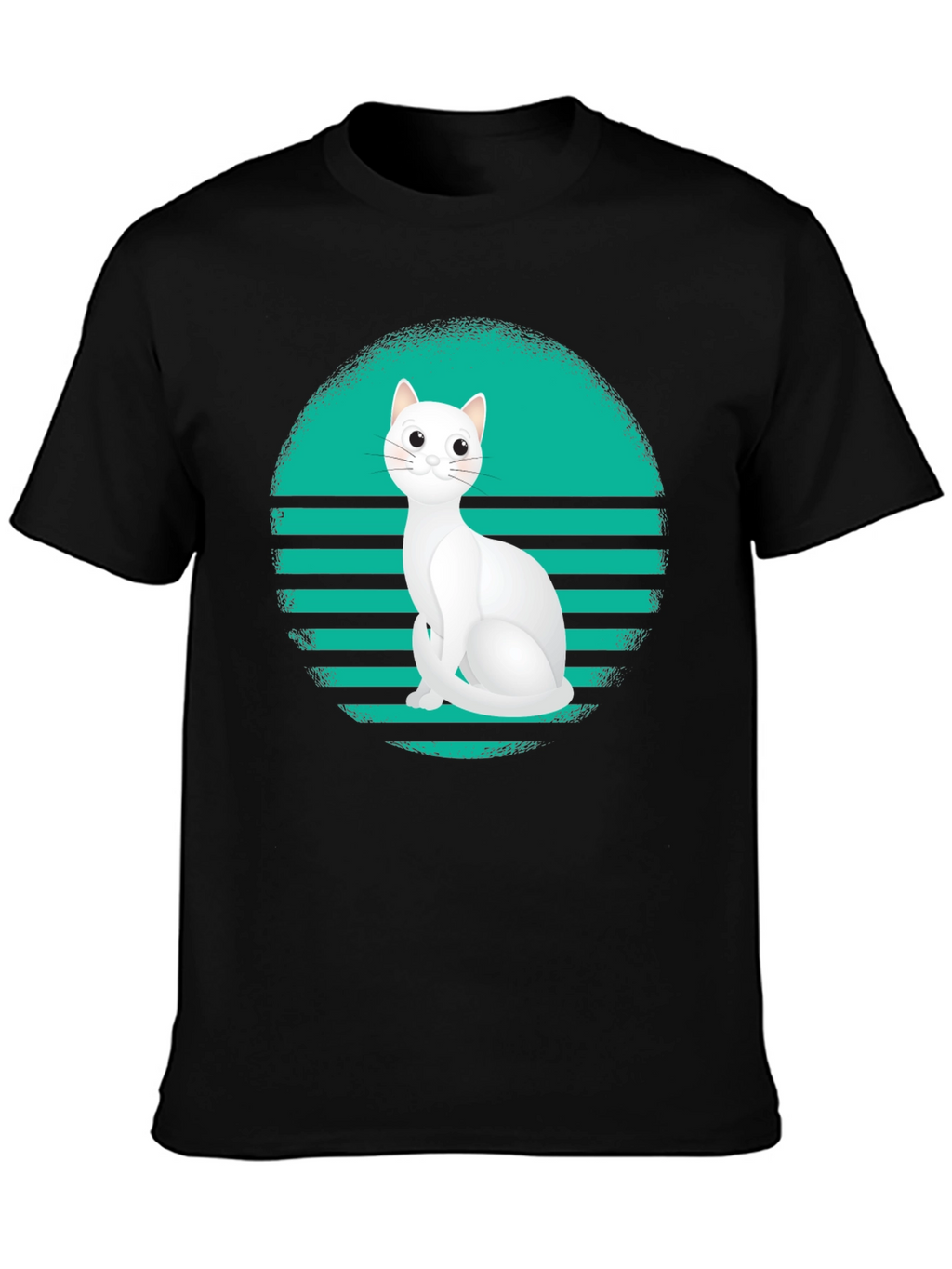 Cool Cat Retro T-Shirt - Black