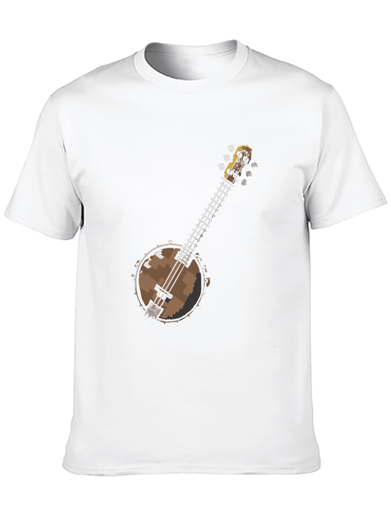 Pixel Banjo Graphic T-Shirt - Black Cotton Tee