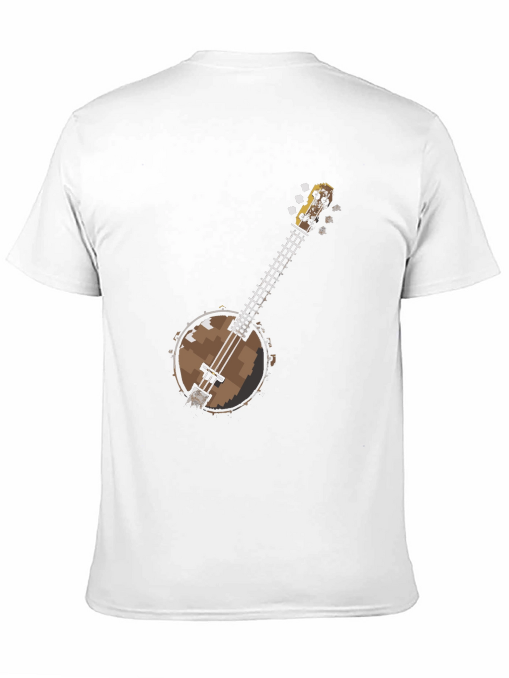 Pixel Banjo Graphic T-Shirt - Black Cotton Tee