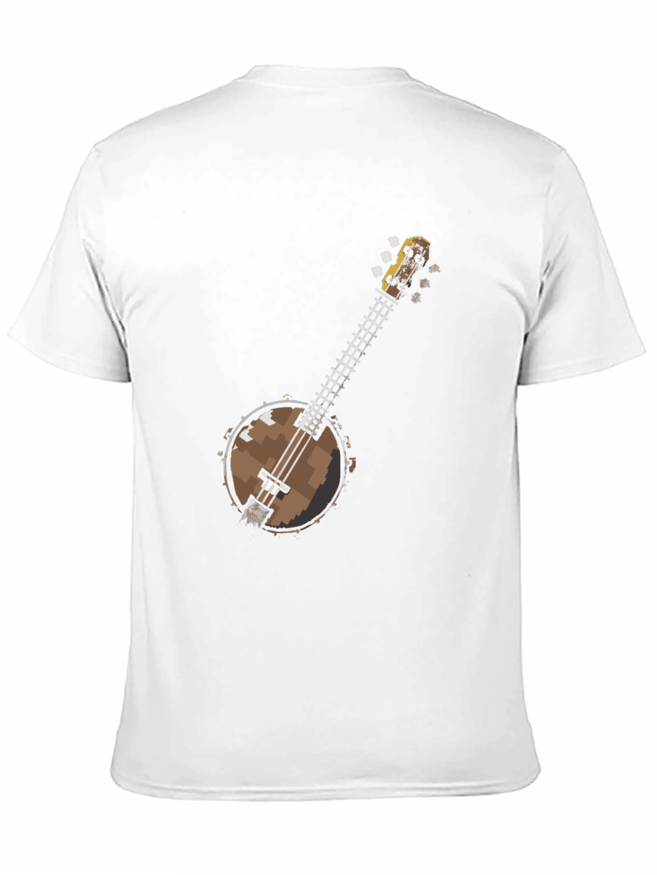 Pixel Banjo Graphic T-Shirt - Black Cotton Tee