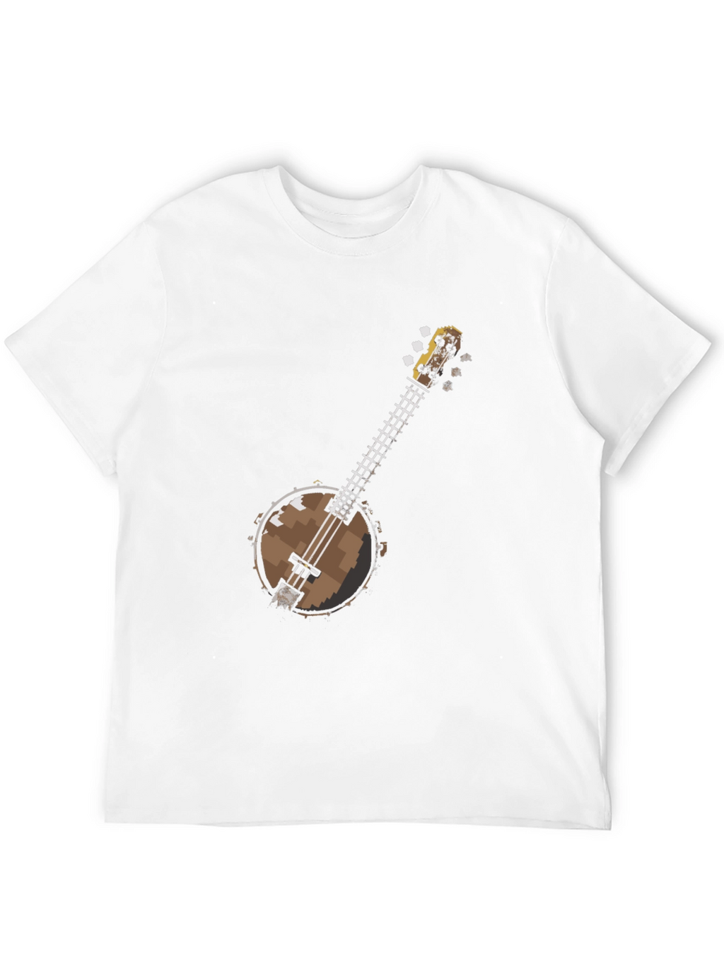 Pixel Banjo Graphic T-Shirt - Black Cotton Tee