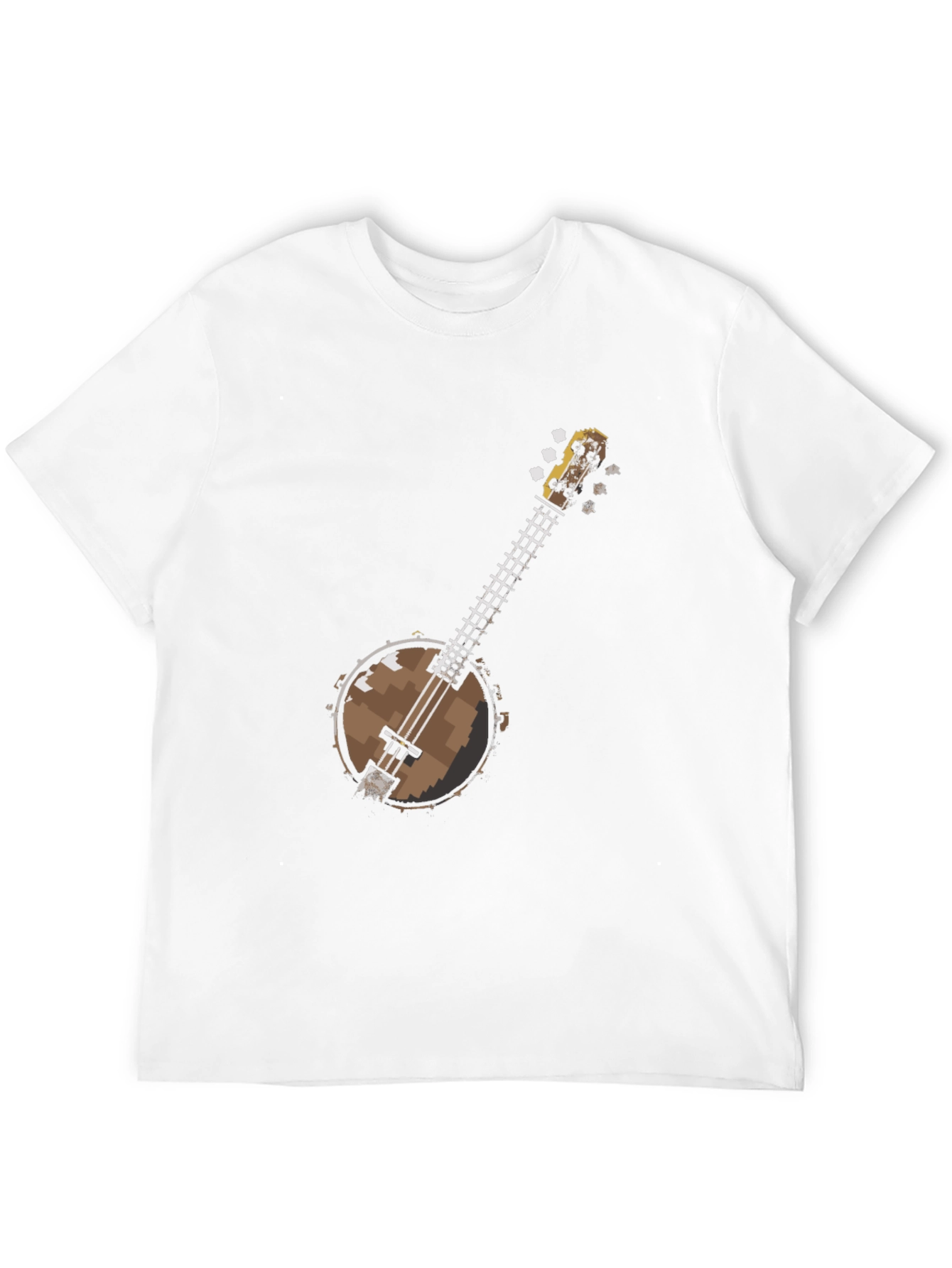 Pixel Banjo Graphic T-Shirt - Black Cotton Tee