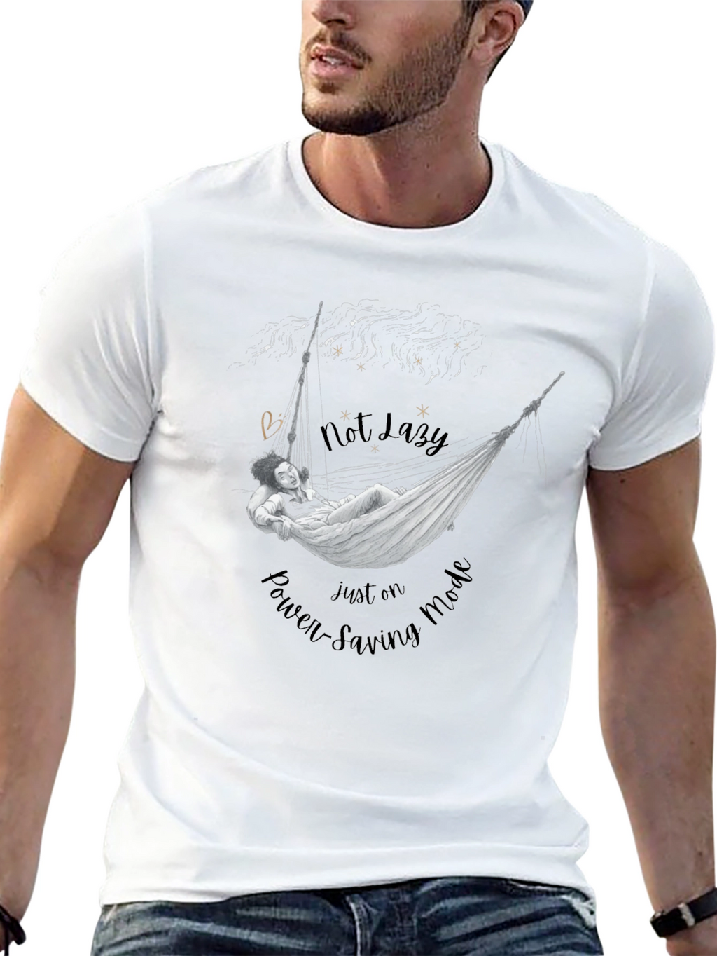 Not Lazy T-Shirt: Power-Saving Mode Graphic Tee