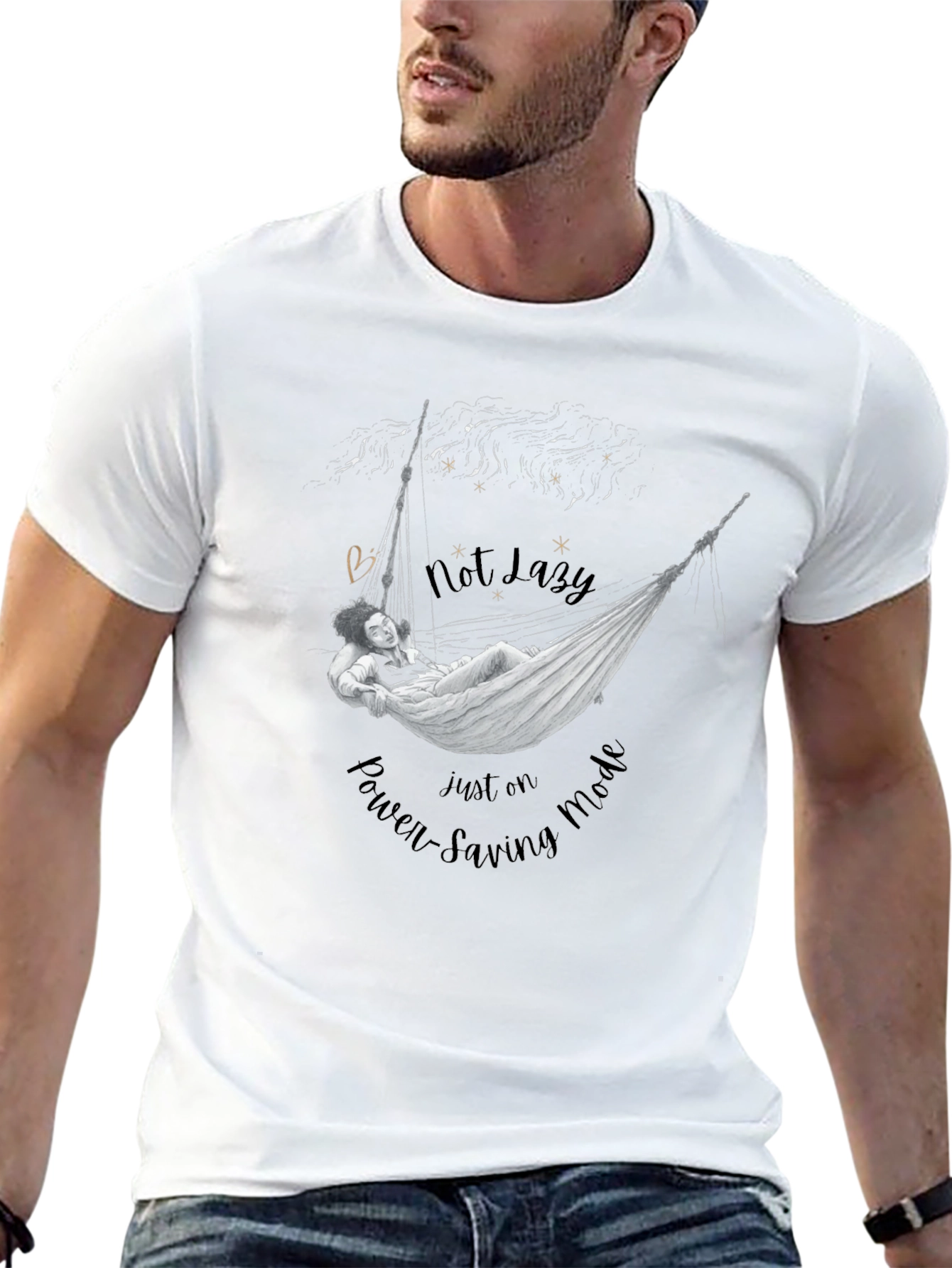 Not Lazy T-Shirt: Power-Saving Mode Graphic Tee