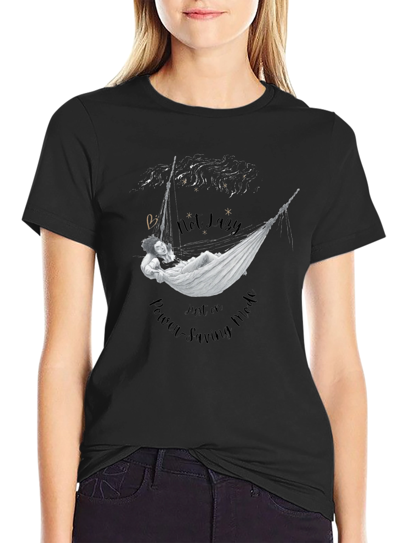Not Lazy T-Shirt: Power-Saving Mode Graphic Tee