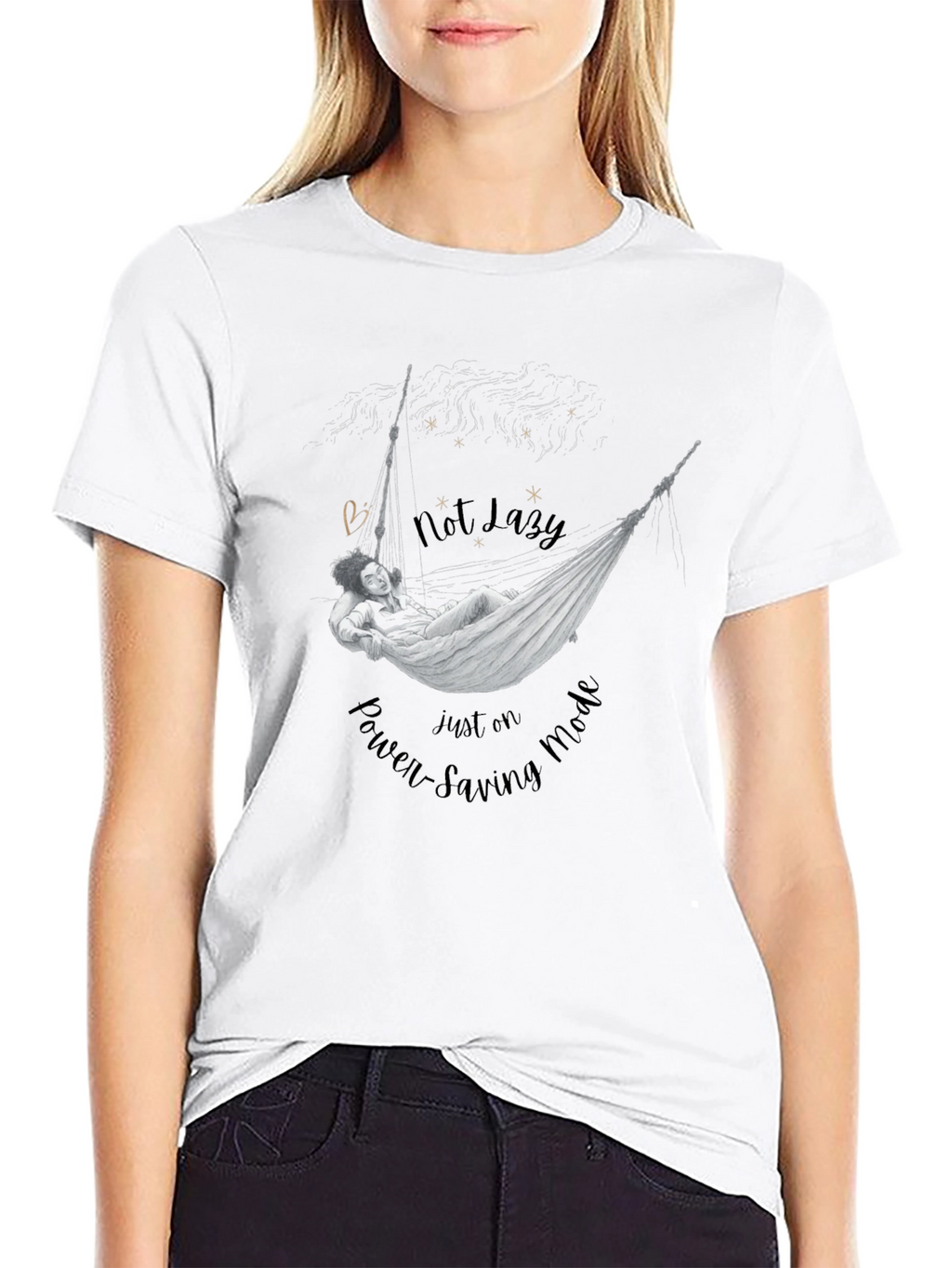 Not Lazy T-Shirt: Power-Saving Mode Graphic Tee