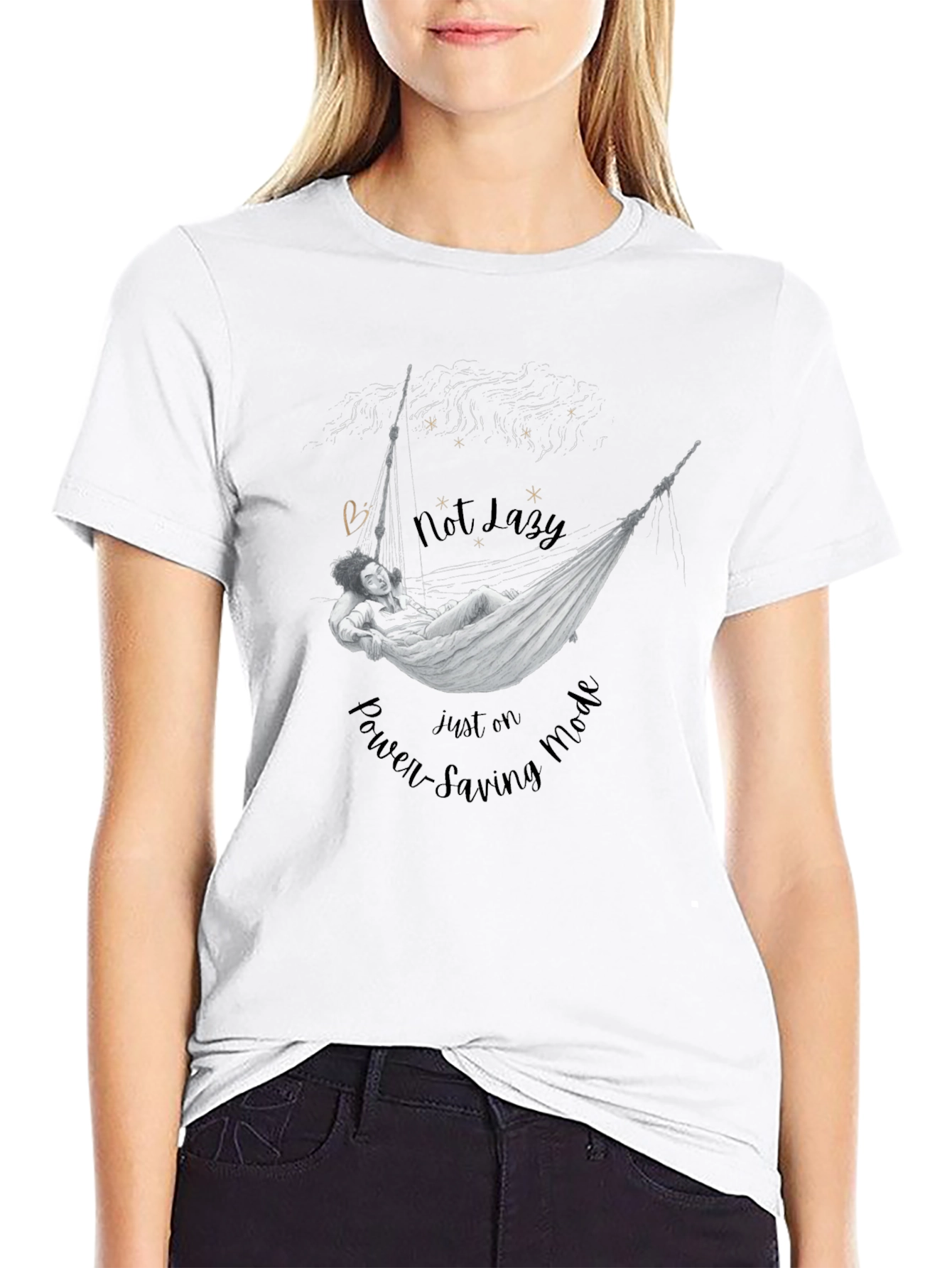 Not Lazy T-Shirt: Power-Saving Mode Graphic Tee