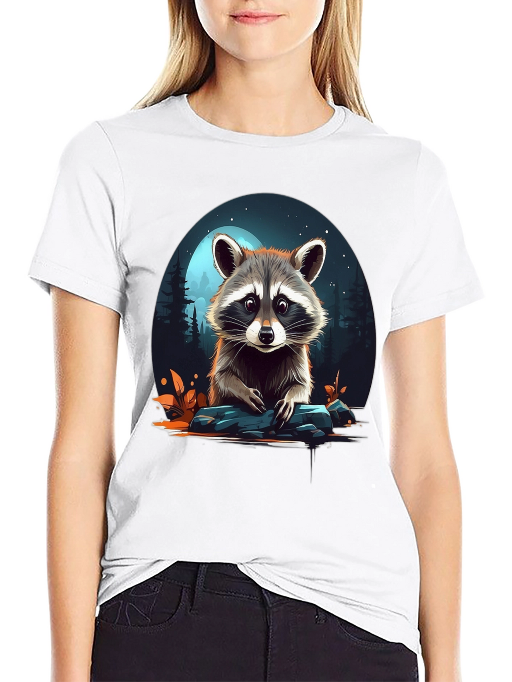 Raccoon Graphic Tee - Midnight Moon Design