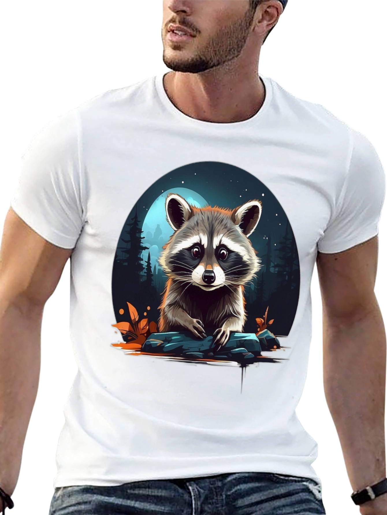 Raccoon Graphic Tee - Midnight Moon Design