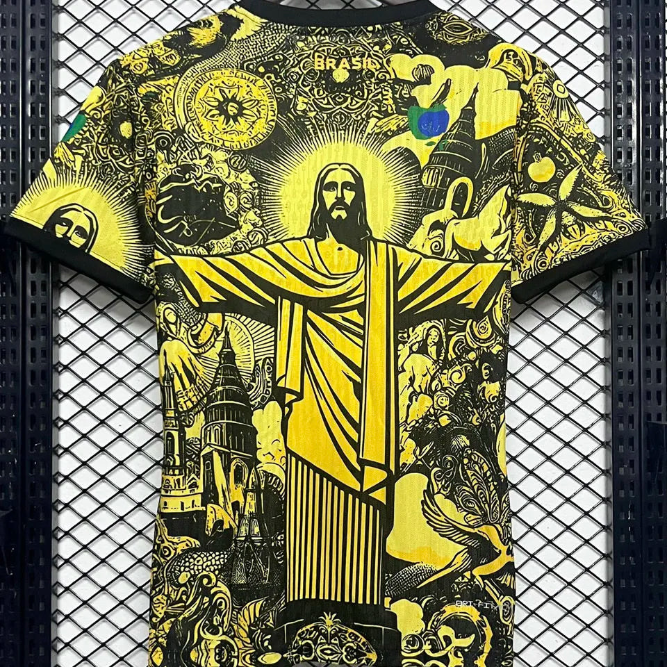 2024/25 Brazil Special Edition Yellow Player Version Soccer Jersey Detail 3
