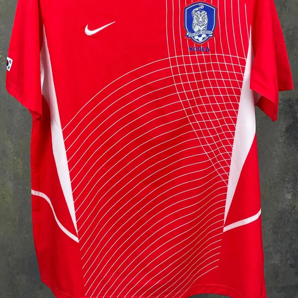 2002 South Korea Home Red Retro Soccer Jersey Detail 4