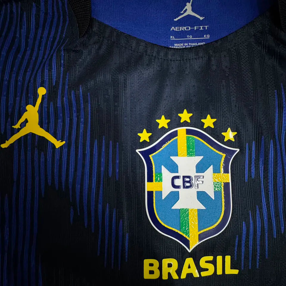 2026/27 Brazil Away Blue Player Version Long Sleeve Soccer Jersey Detail 4