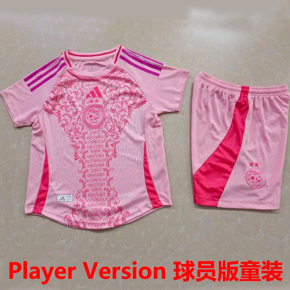 2025 Algeria Special Edition Pink Fans Soccer Jersey Detail 1