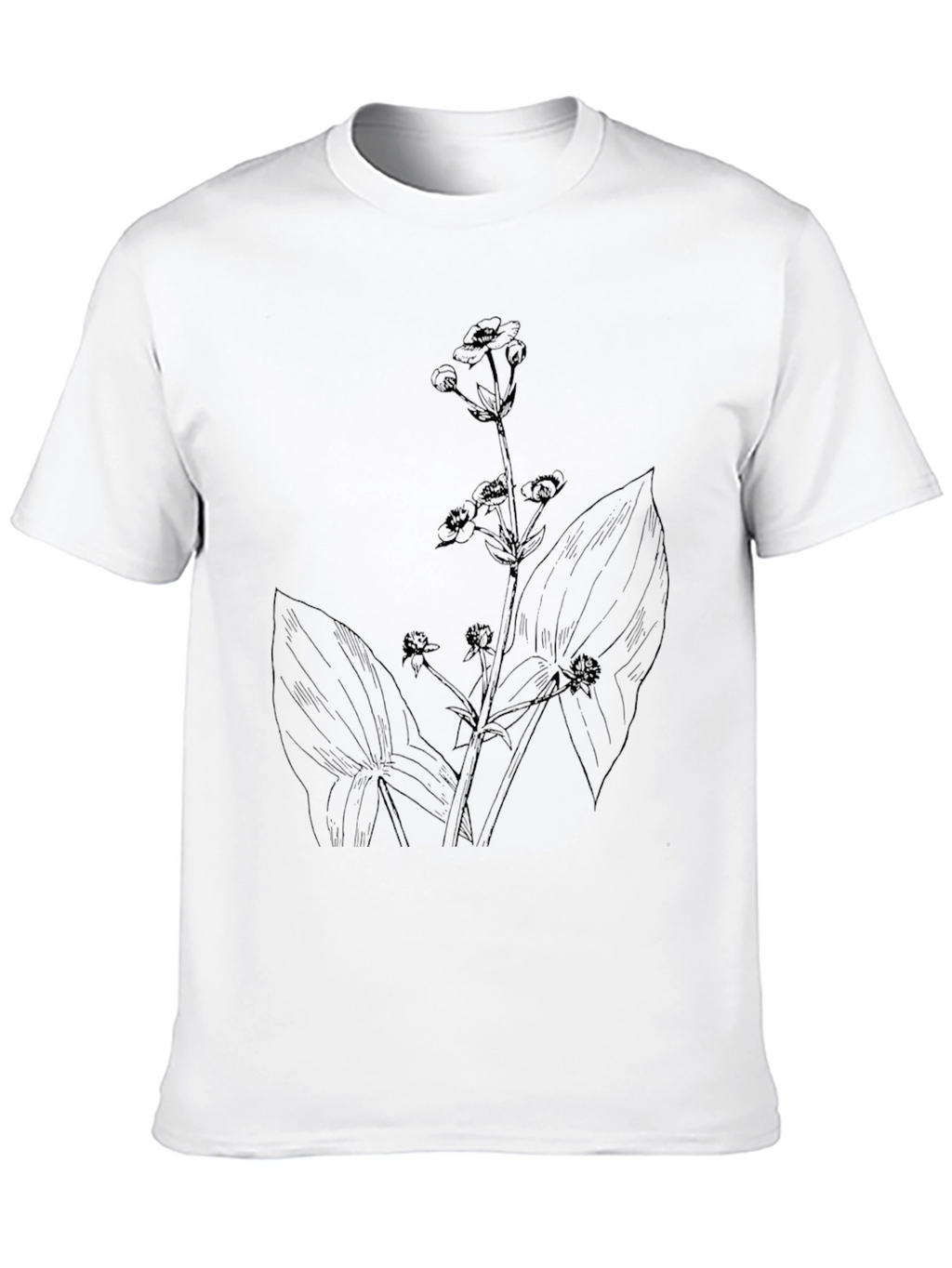 Botanical Print Black T-Shirt for Men
