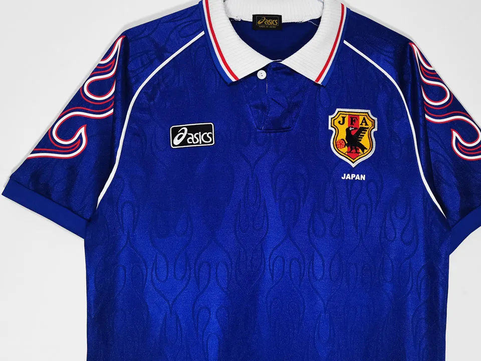 1998 Japan Home Blue Retro Soccer Jersey Detail 2