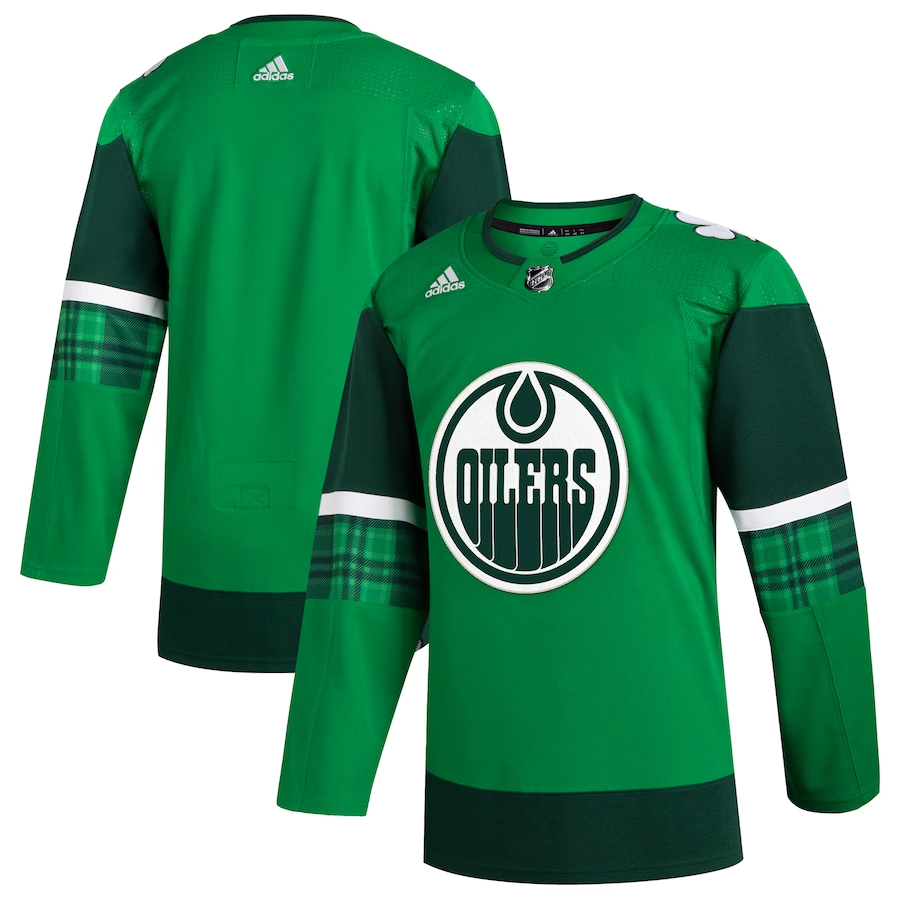 Men's Edmonton Oilers Kelly Green 2023 St. Patrick's Day Primegreen Authentic Blank Jerseys