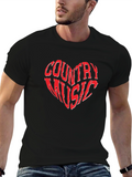 Country Music Heart Graphic Tee - Black