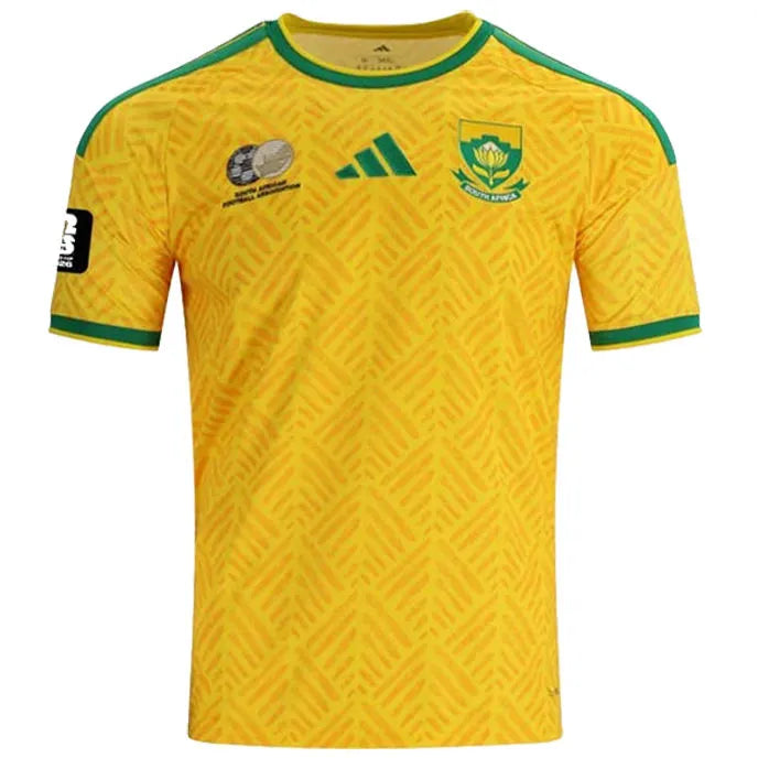 2026/27 South Africa Home Yellow Fans Soccer Jersey (Have Right Patch 有右臂章 黑底白字） Front