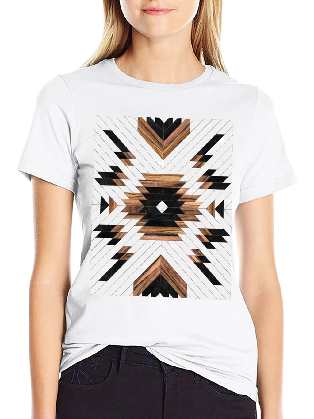 Aztec Wood Pattern Graphic Tee