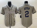 Men's New York Yankees Derek Jeter #2 Gray Player Jerseys Joint Edition