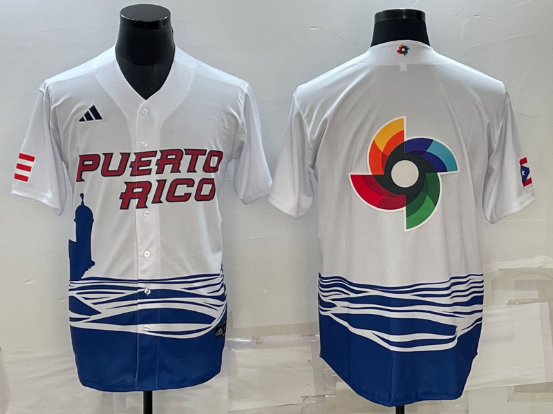 Men's 2023 World Baseball Classic Puerto Rico White Jerseys