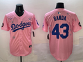 Men's Los Angeles Dodgers Anthony Banda #43 Pink Game Jerseys