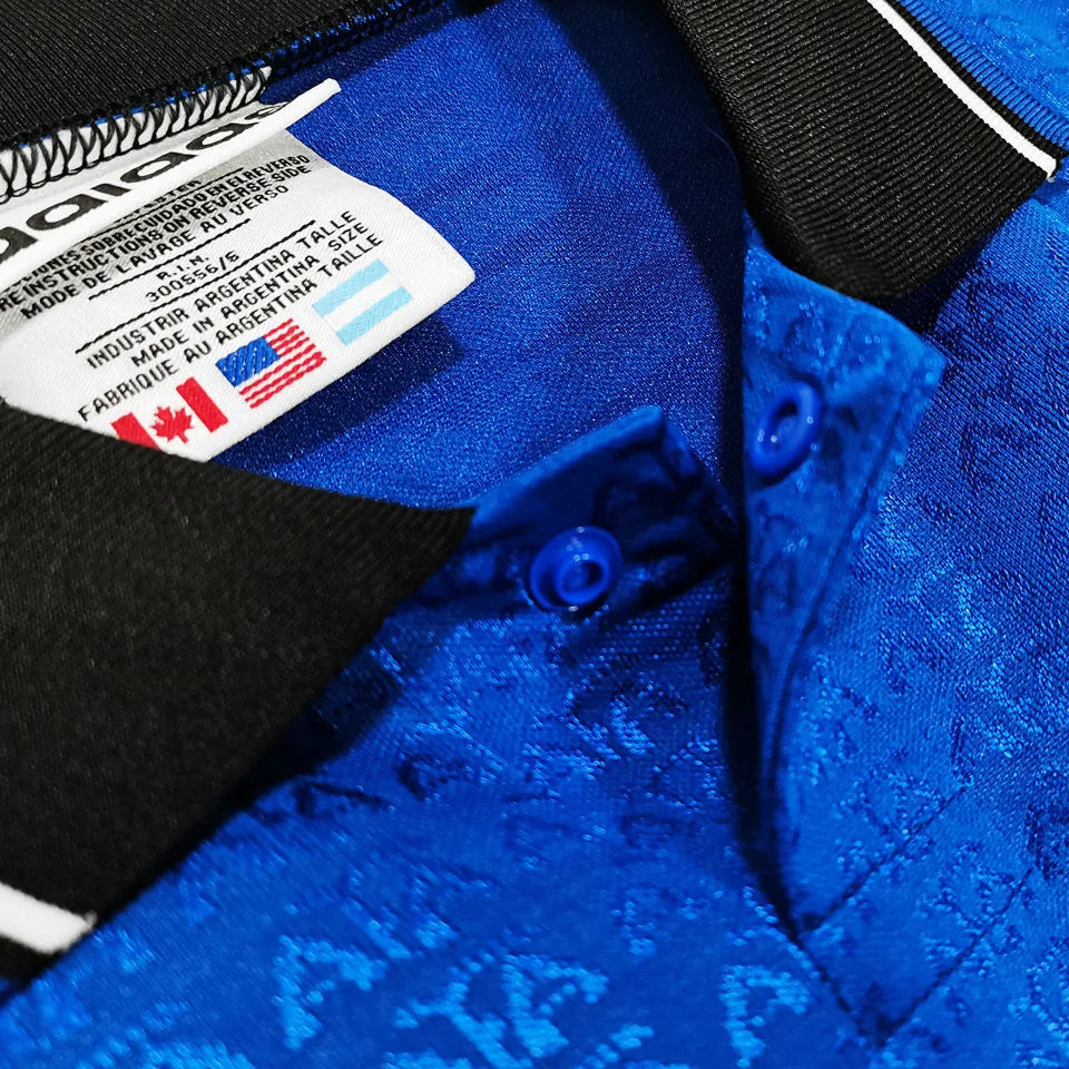 1994 Argentina Away Blue Retro Soccer Jersey Detail 2