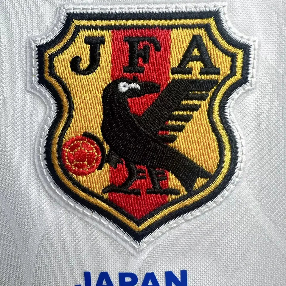 1998 Japan Away White Retro Long Sleeve Retro Jersey Detail 2