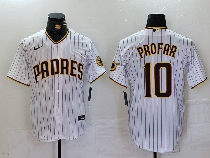 Men's San Diego Padres Jurickson Profar #10 White Replica Player Jerseys