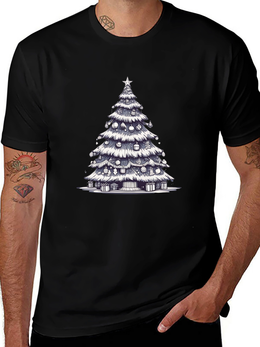 Christmas Tree Graphic Tee - Festive Holiday Style
