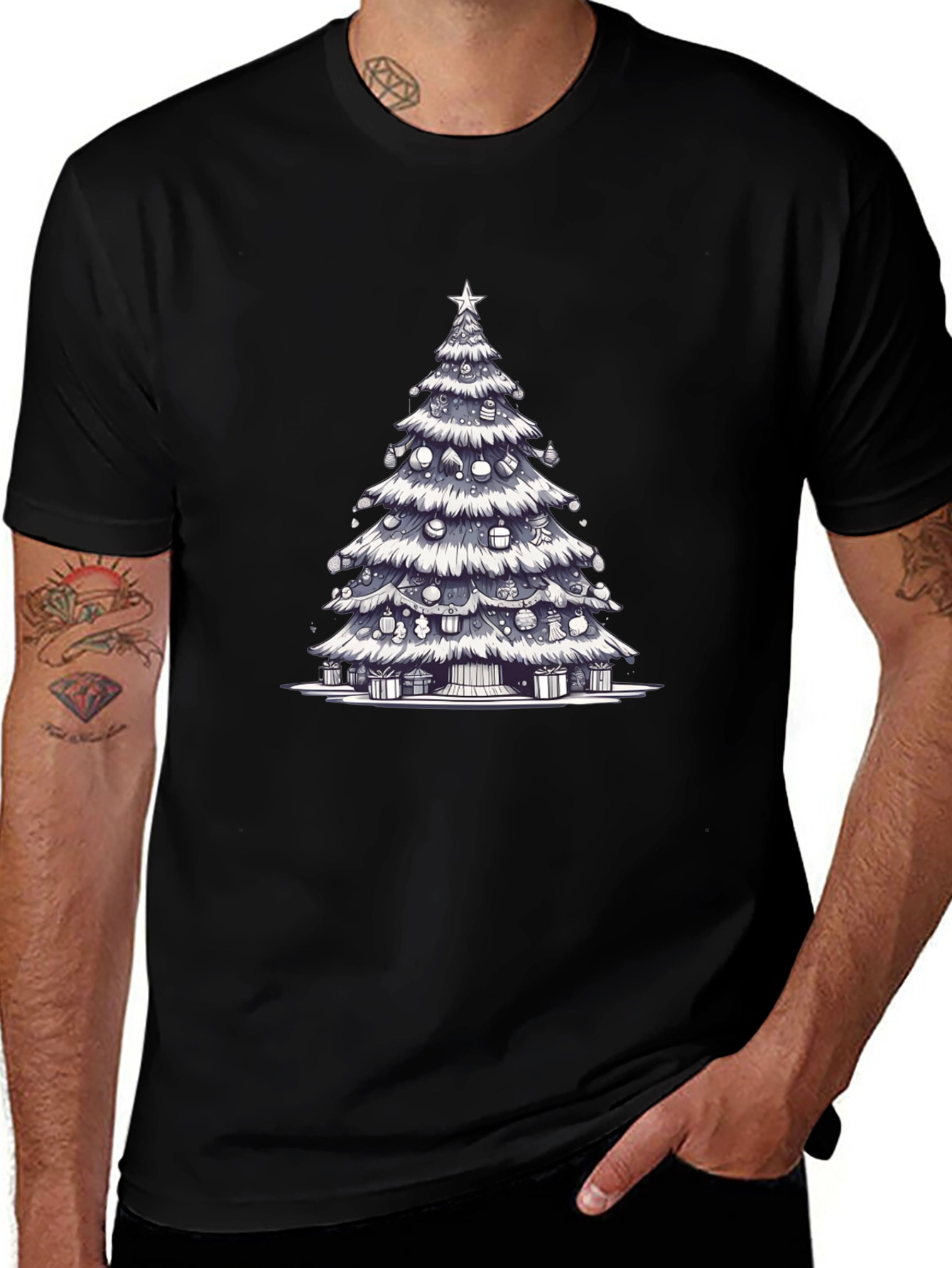 Christmas Tree Graphic Tee - Festive Holiday Style