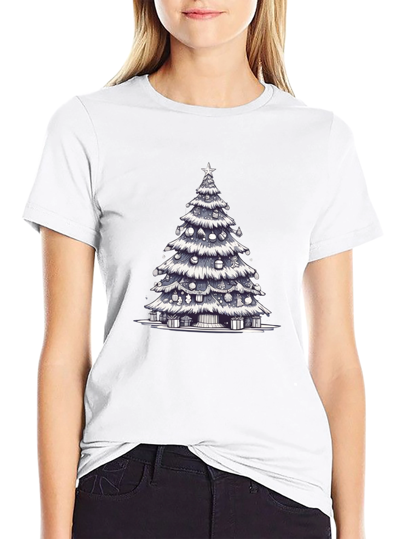 Christmas Tree Graphic Tee - Festive Holiday Style