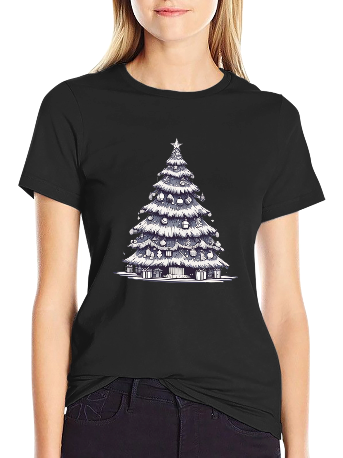 Christmas Tree Graphic Tee - Festive Holiday Style