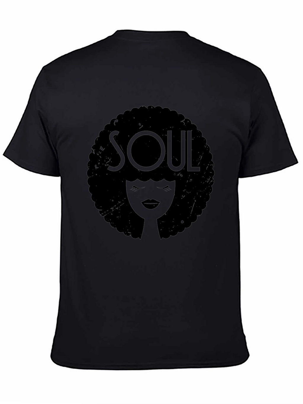 Soul Afro Graphic Print Black T-Shirt