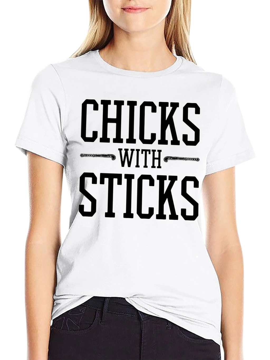 Chicks With Sticks Black T-Shirt