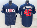 Men's 2023 World Baseball Classic #46 Paul Goldschmidt USA Navy Jerseys
