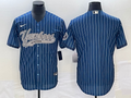 Men's New York Yankees Blue Replica Blank Jerseys Joint Edition