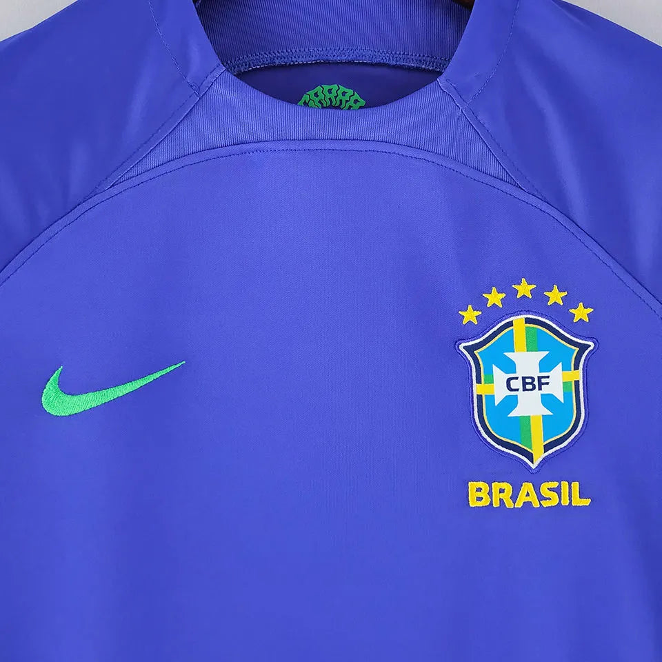2022/23 Brazil Away Blue Women Soccer Jersey Detail 2