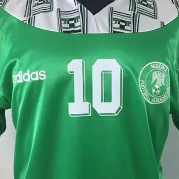 1994 Nigeria Home Green Retro Soccer Jersey Detail 1