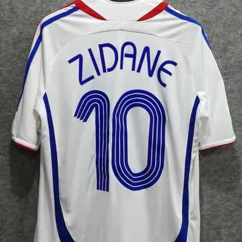 2006 France Away White Retro Soccer Jersey Detail 4