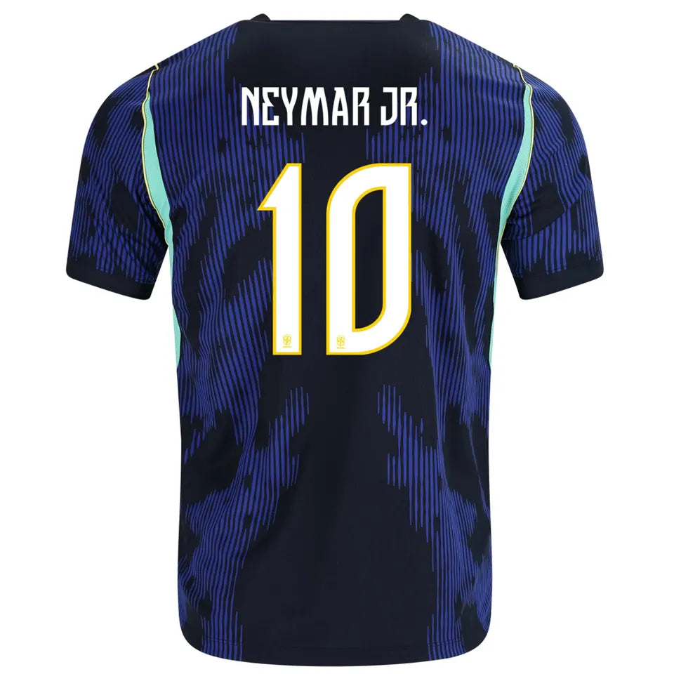 NEYMAR JR #10 Brazil Away Blue Player Version Soccer Jersey 2026/27 ★★ Detail 3