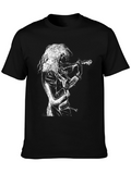 Violinist Graphic T-Shirt - Black Cotton Tee