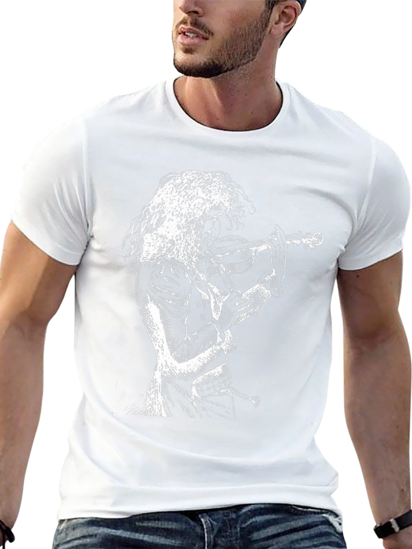Violinist Graphic T-Shirt - Black Cotton Tee