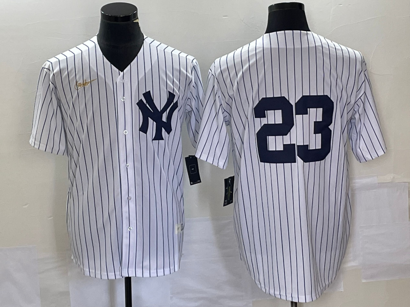 Men's New York Yankees Don Mattingly #23 White Replica Player Name Jerseys